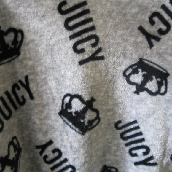 Juicy Couture Bathrobe Robe Women Grey Black Crown Sleepwear Crown S/M or L/XL - Picture 4 of 4